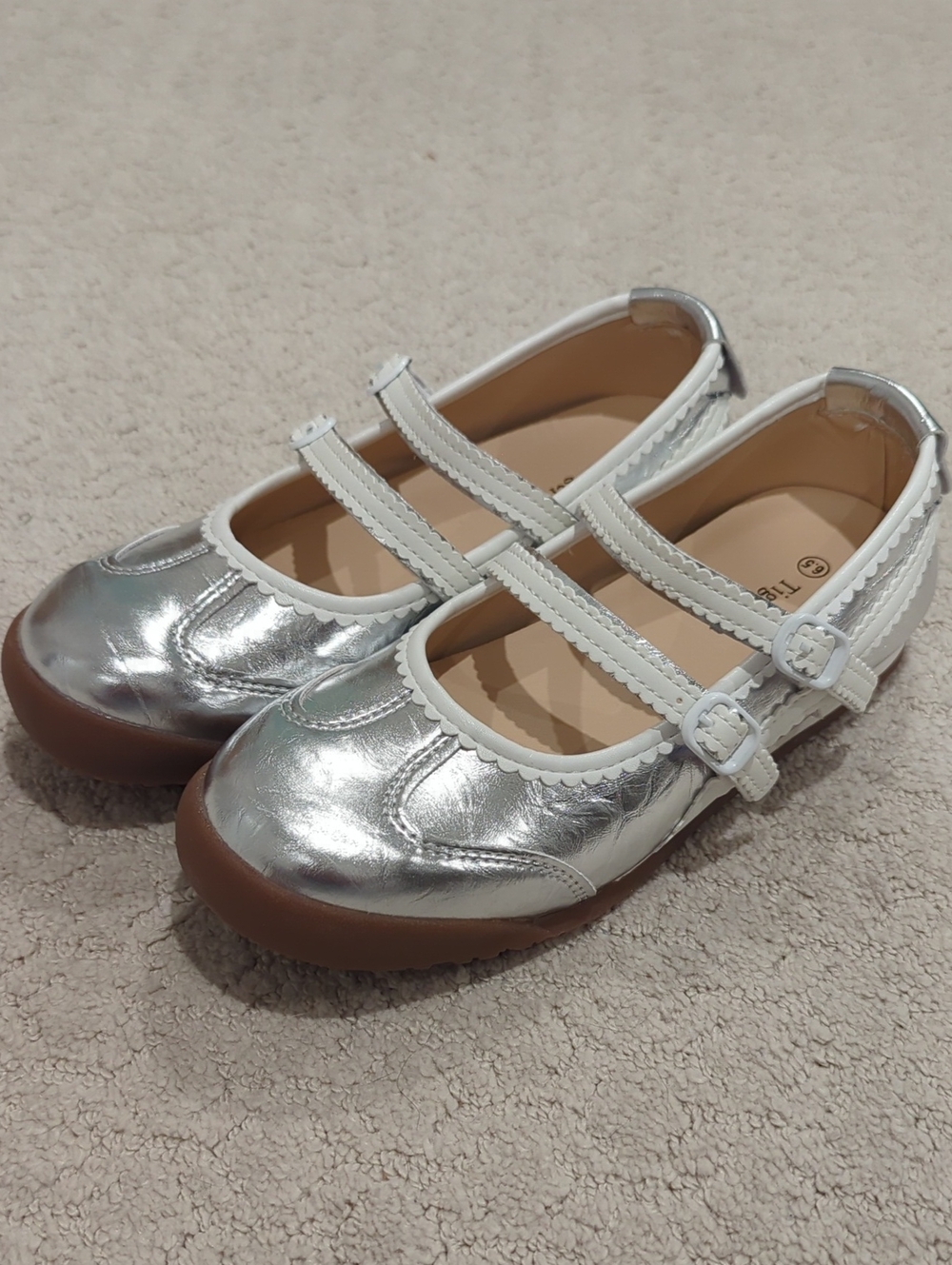 Silver Ballerina Sneakers Size 6.5 NEW